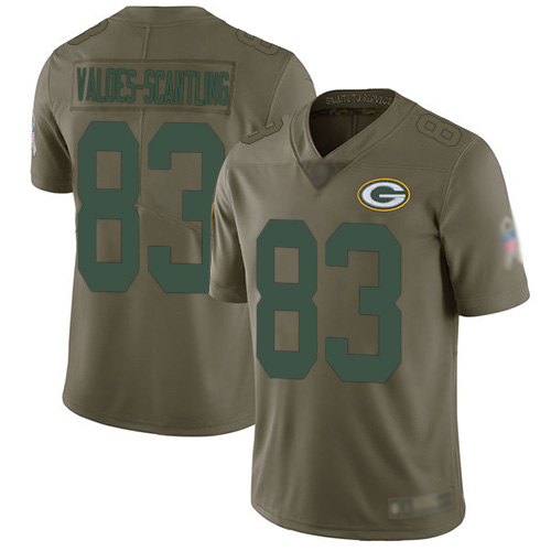 Green Bay Packers Limited Olive Men #83 Valdes-Scantling Marquez Jersey Nike NFL 2017 Salute to Service